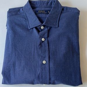 Polo Ralph Lauren Classic Dress Shirt Navy Cotton Shirt New XL